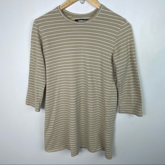 Reformation Striped Mini Dress Sami Tan Womens Size XS 3/4 Sleeves Minimalist‎ - Picture 4 of 13